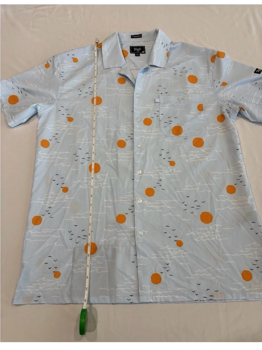 Waggle Golf Shirt Mens XL Light Blue Short-Sleeve Button-Up Shirt - Picture 4 of 6